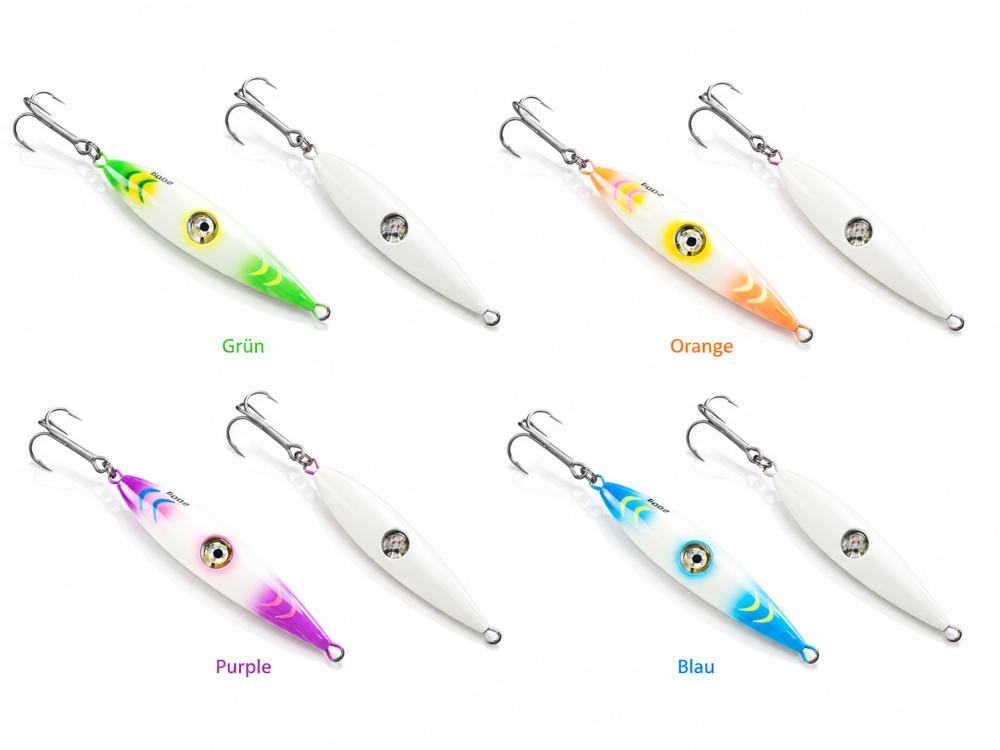 Eisele Sea-Fishing JDM LIGHTNING EYE Jig – Speed Jig mit Blinklicht 300g - Grün
