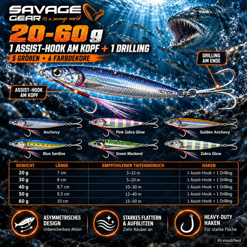 Savage Gear 3D Anchovy Jig 100g - Blue Sardine