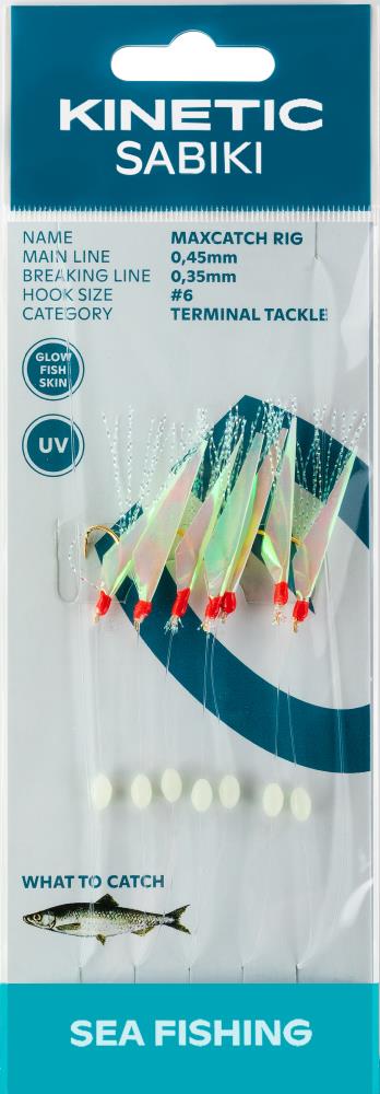 Kinetic Sabiki MaxCatch Holo Fishskin #6 Rig - Mix