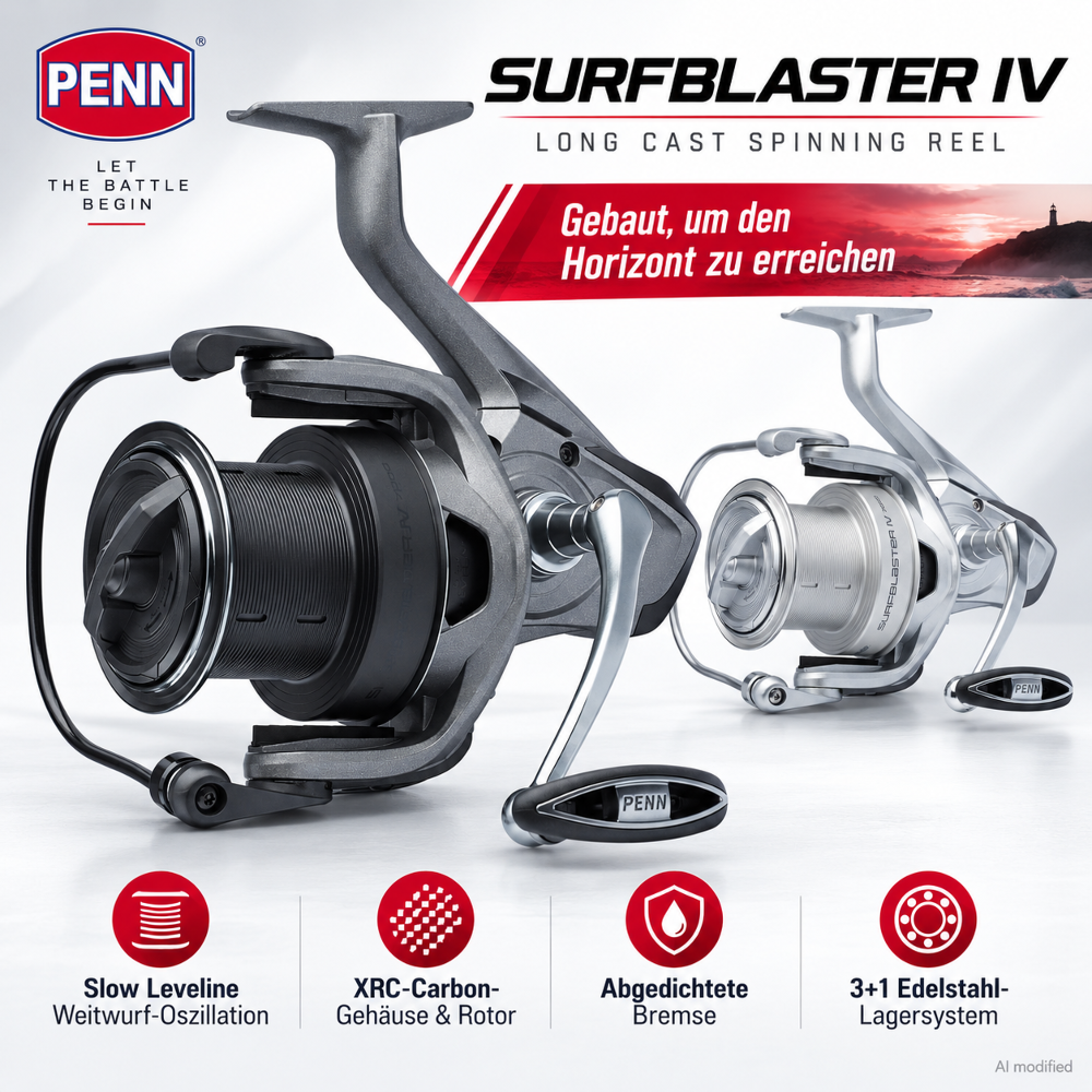 PENN Surfblaster IV 7000 Long Cast Spinning Reel - Grey