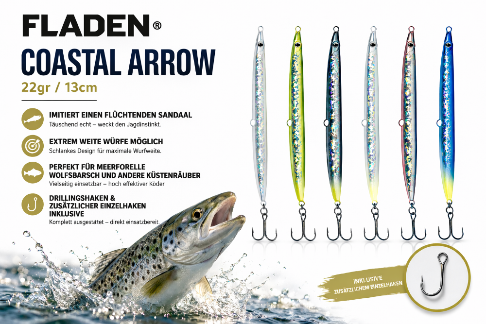 FLADEN MAXXIMUS COASTAL ARROW 22g/13cm - pearl-white