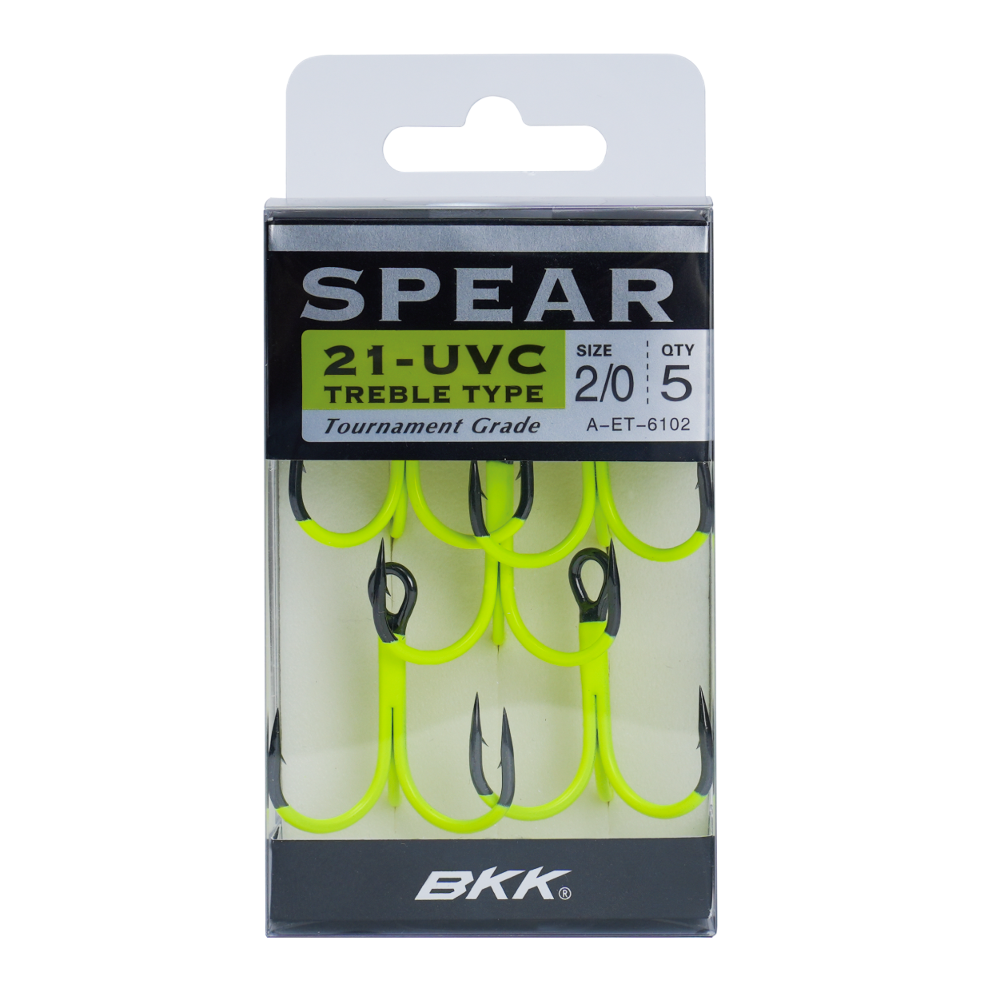 BKK SPEAR-21 UVC Treble Hooks Glow - Drillinge