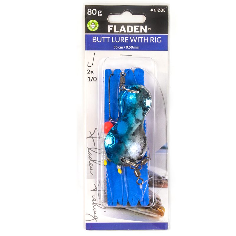 FLADEN Butt Lure with Pearl Spoon - Buttlöffel 100g - Blue