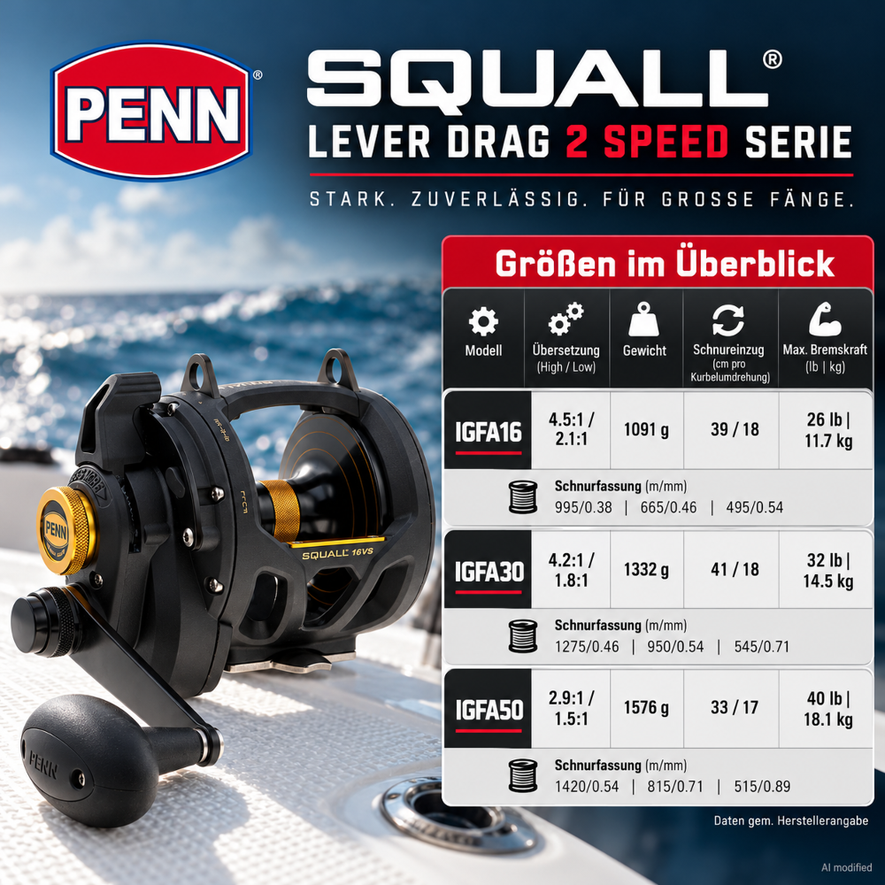 PENN Squall® Lever Drag 2 Speed IGFA16