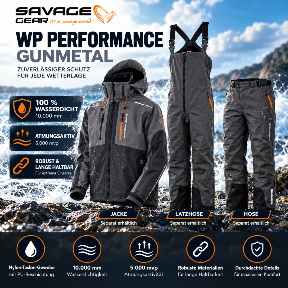 Savage Gear WP Performance Gunmetal Hose - Größe M