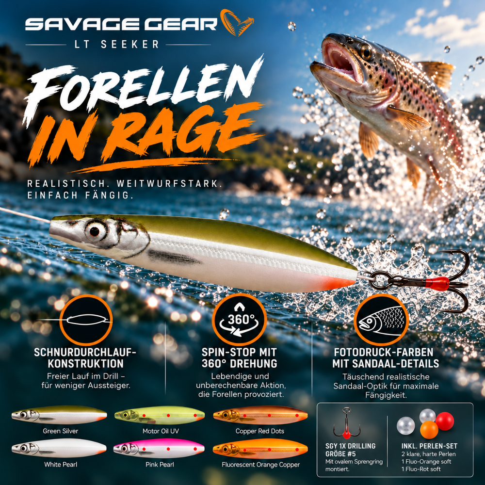 Savage Gear LT Seeker 18g - Fluorescent Orange Copper