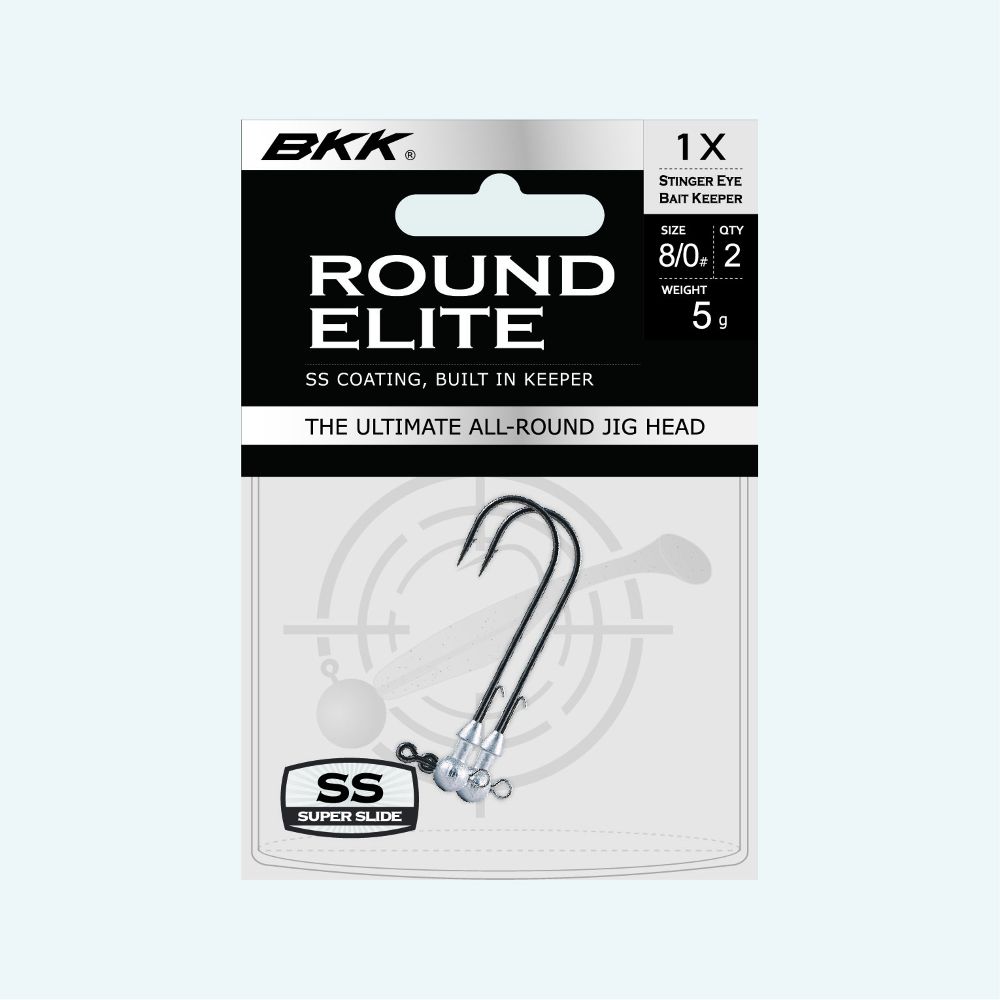 BKK Round Elite-Stinger Eye Bait Keeper Jigheads 8/0 - 10g