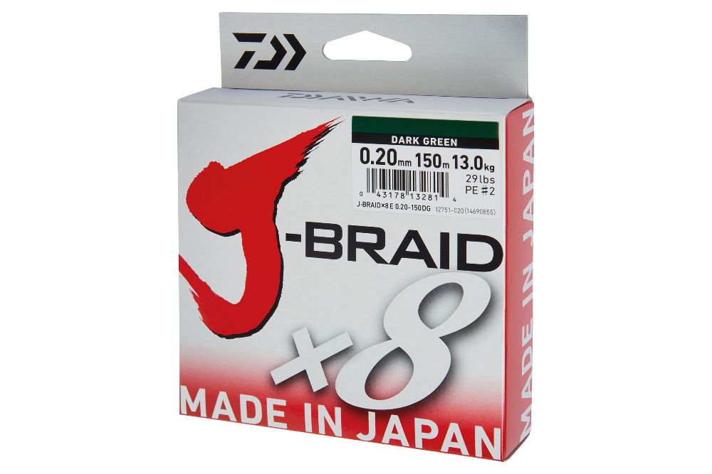 Daiwa J-Braid X8 150m - dark green - 0,06mm - 4,00kg