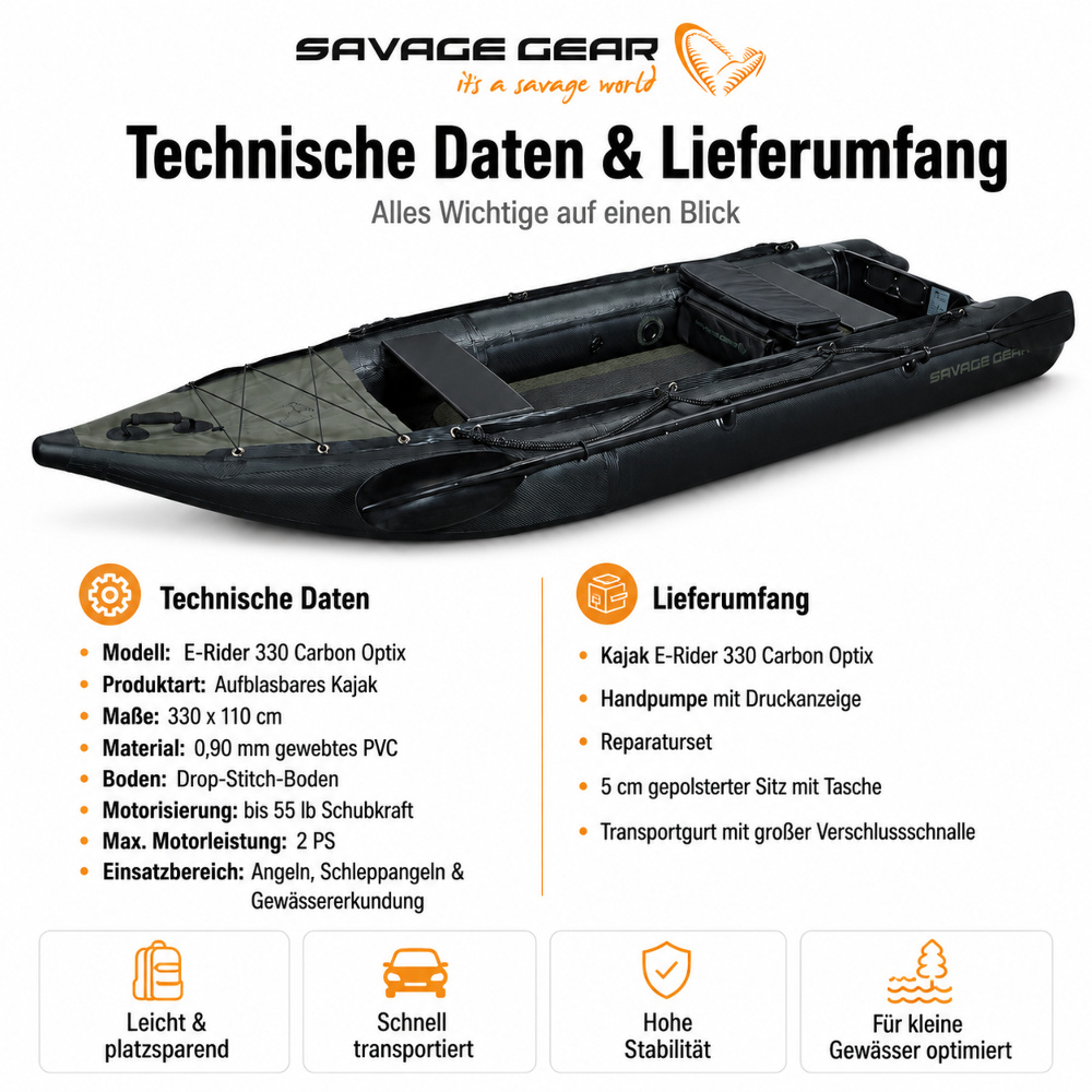 Savage Gear High Rider Kayak 330 inkl. E-Motor 55lbs