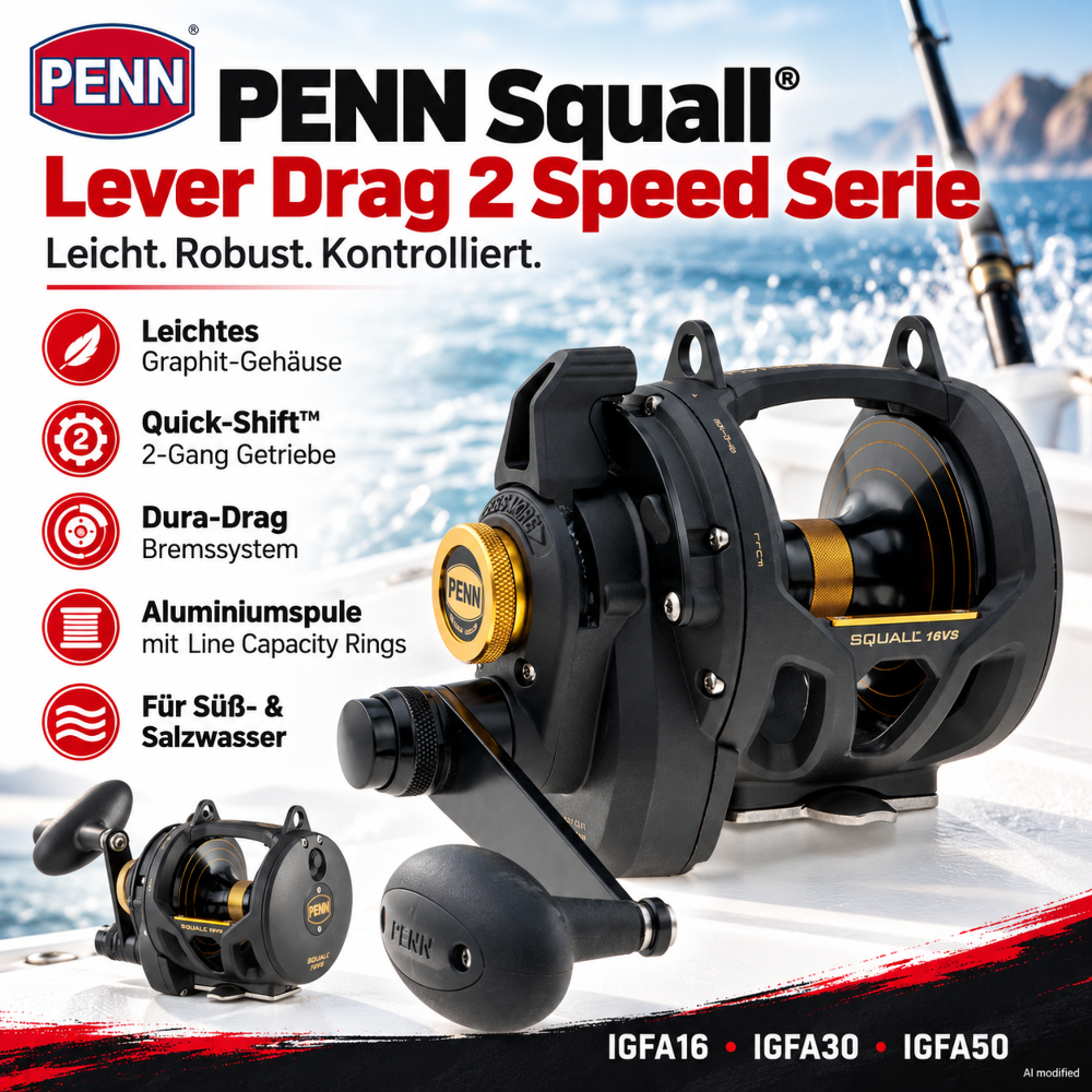 PENN Squall® Lever Drag 2 Speed IGFA16