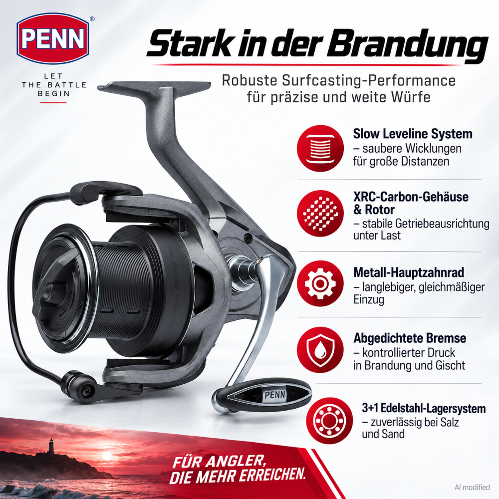 PENN Surfblaster IV 7000 Long Cast Spinning Reel - Grey