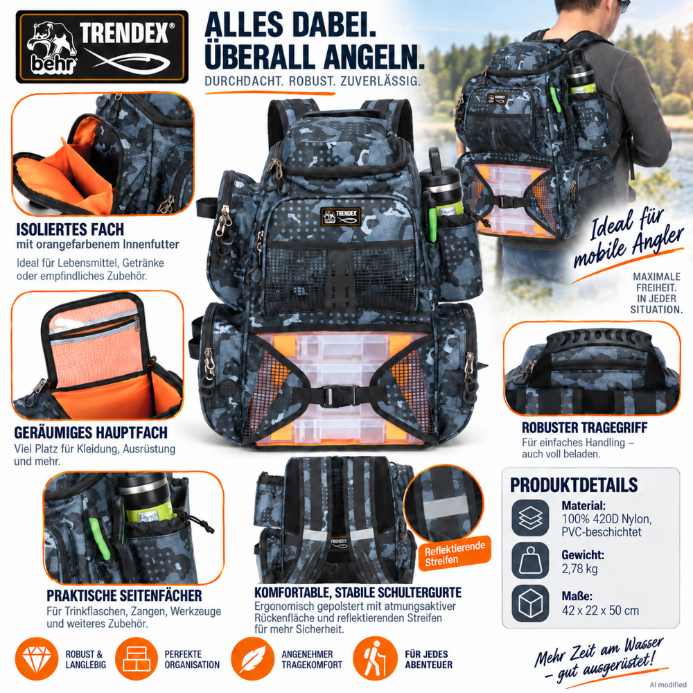 Behr Rucksack Ranger 10 mit 4 Tackle-Boxen