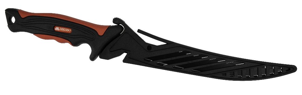 MIKADO Filetier- und Angelmesser 22 cm – flexibles 9" Edelstahlmesser inkl. Klingenschutz