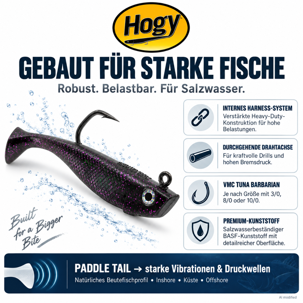 HOGY Harness Protail Paddle Swimbaits 142g - 15cm - Olive