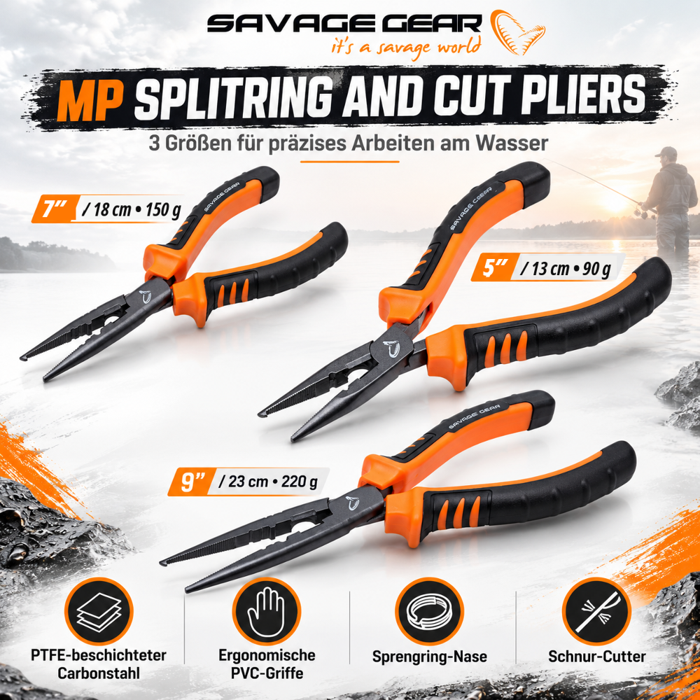 Savage Gear Mp Splitring And Cut Pliers - Sprengringzange 13cm