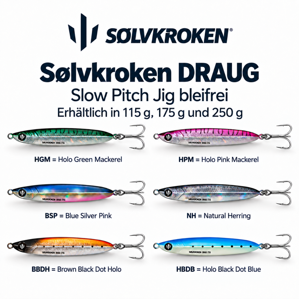 Sølvkroken DRAUG Slow Pitch Jig – Lead-Free 115g - Blue Silver Pink