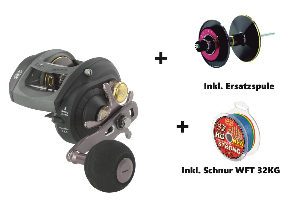WFT Catbuster BC 8500 Baitcast Set incl. Line WFT 32KG STRONG