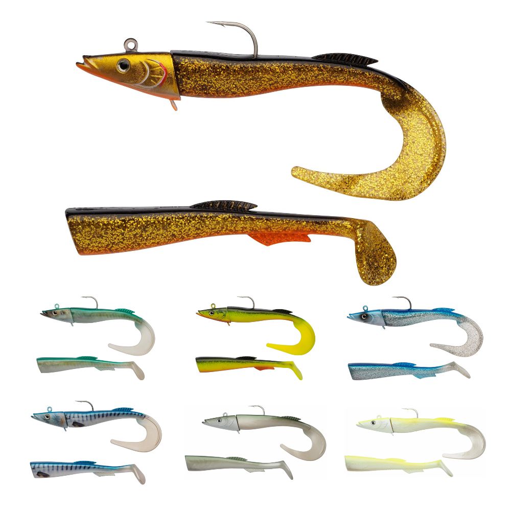 Berkley PowerBait Power Sandeel 21 cm – Salzwasser-Köder 160 g (mit Twister- & Paddelschwanz)