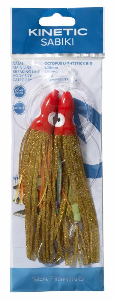Kinetic Sabiki Octopus Lightstick Gold/Orange