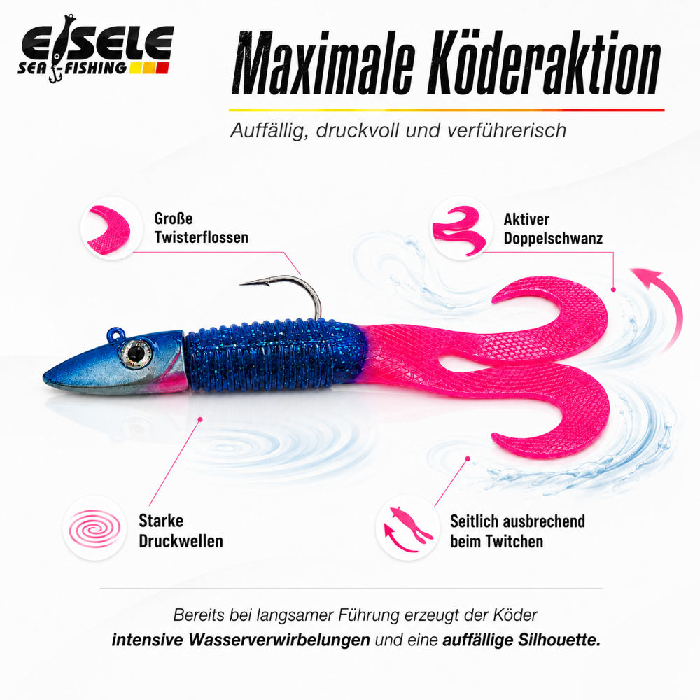 Eisele Sea-Fishing Durchdreher mit Twitcher 110g - motoroil UV/motoroil UV
