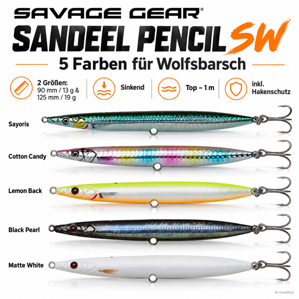 Savage Gear Sandeel Pencil SW 19g - Black Pearl