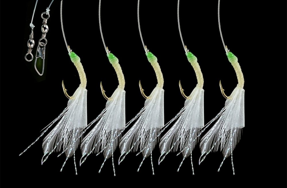 DEGA Herring Rig 5-fold Size 10 - Glow