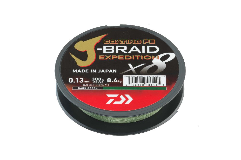 Daiwa J-Braid Expedition X8 0,06mm - 5,20kg - 150m - dark green