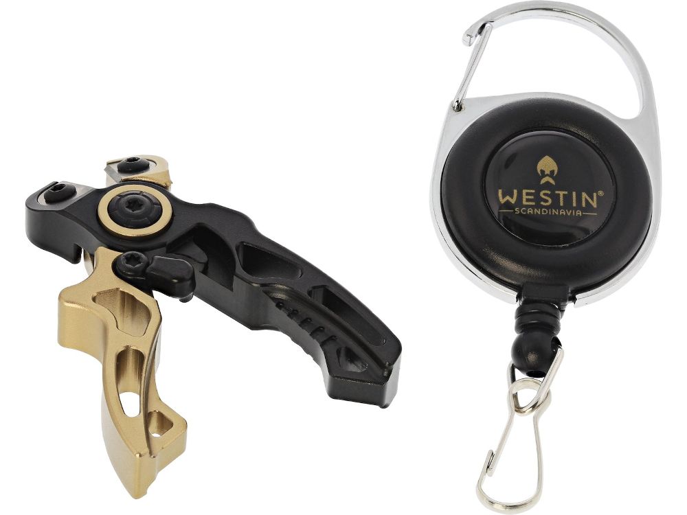 Westin MICRO LINE CUTTER + PIN ON REEL – Schnurschneider 2,5” / 6,3 cm (Black Sand)