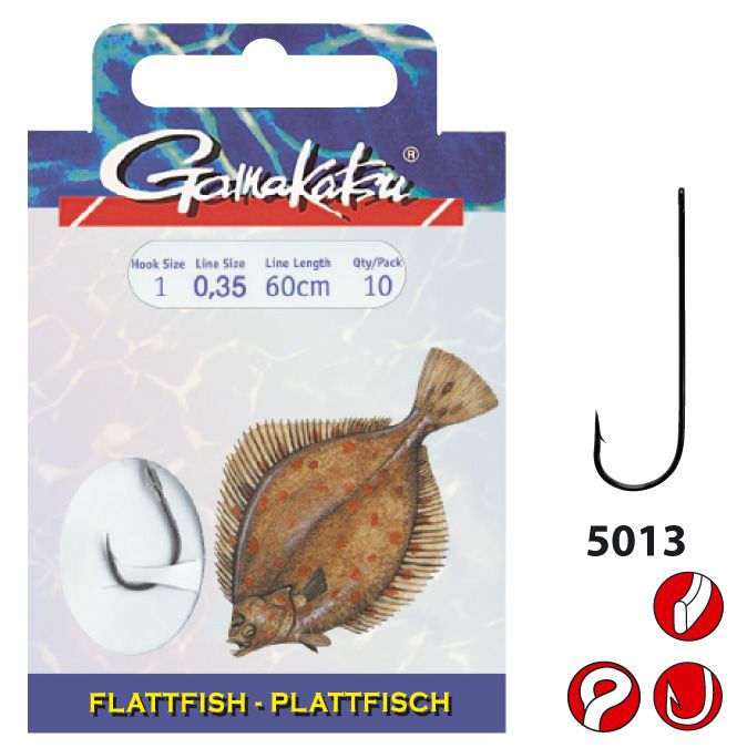 Gamakatsu tied flatfish hooks - Size 2