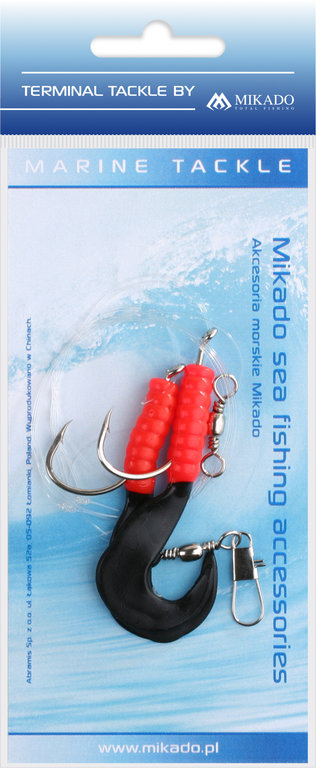 MIKADO Pilk D-Twist Rig - Doppeltwister-Vorfach-Rot-Schwarz5,5cm