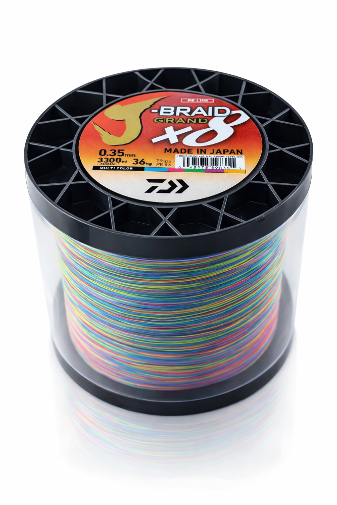 Daiwa J-Braid Grand X8 3000m Großspule Multicolor – Verkauf je 25m