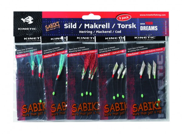 Kinetic Sabiki Rigs 5-piece Mix - Cod-Mackerel-Coalfish