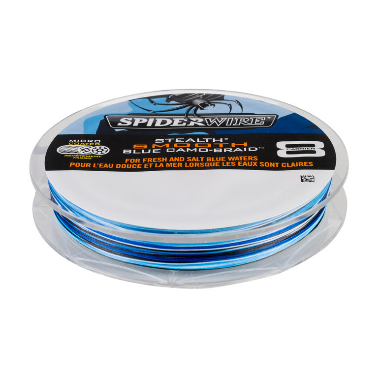 Spiderwire Stealth Smooth 8 Blue Camo 300m Braided line Made in US NEW 2019 