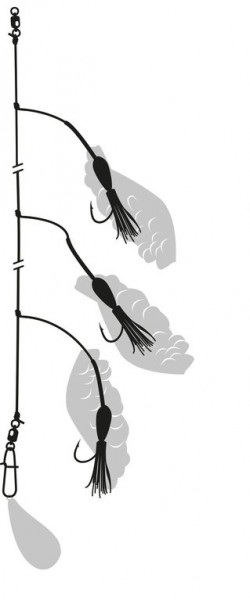 Zebco Hake Rig self-luminous 3x 10/0 - 1,00mm - 50kg