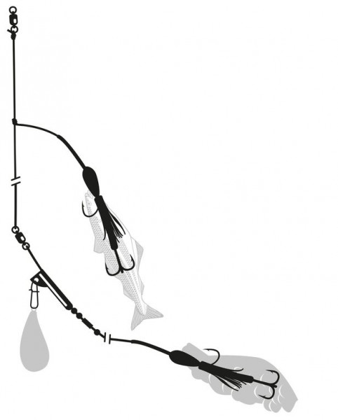 Zebco Lumb Rig selbstleuchtend 7/0 + 2/0 - 1,20mm - 65kg
