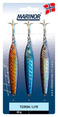 MARINOR Dorsch-Pilker Set - 3 Blinker Für Küstenangeln, 35-40g, Traditionelle Farben