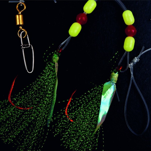 FLADEN Cod & Pollack Rig with green feathers Gr. 5/0