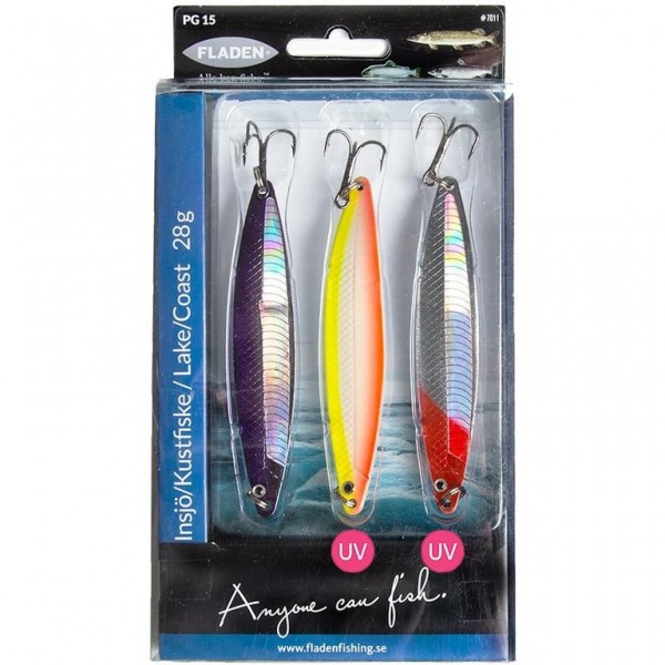 FLADEN Nidingen Flash 28g Sea Trout Spoons Set of 3