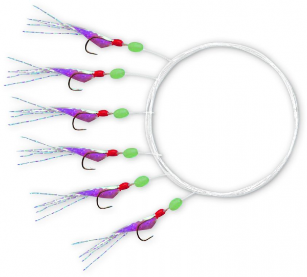 Zebco Herring Rig with 6 Hooks silver-red