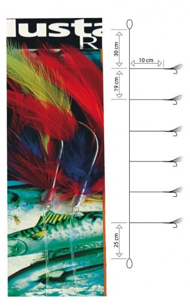Mustad Col. Mackerel Feather Trace T7/S0806