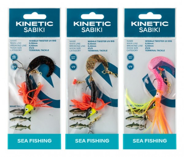 Kinetic Sabiki Wiggle Twister UV Rig - Vorfach