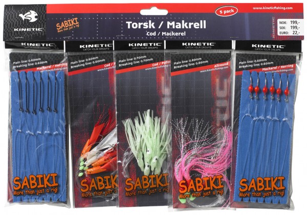 Kinetic Sabiki Rigs 5er Pack - Dorsch-Makrele-Hering