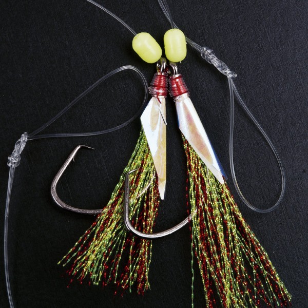 FLADEN Cod & Pollack Rig with green-red feathers Gr. 8/0