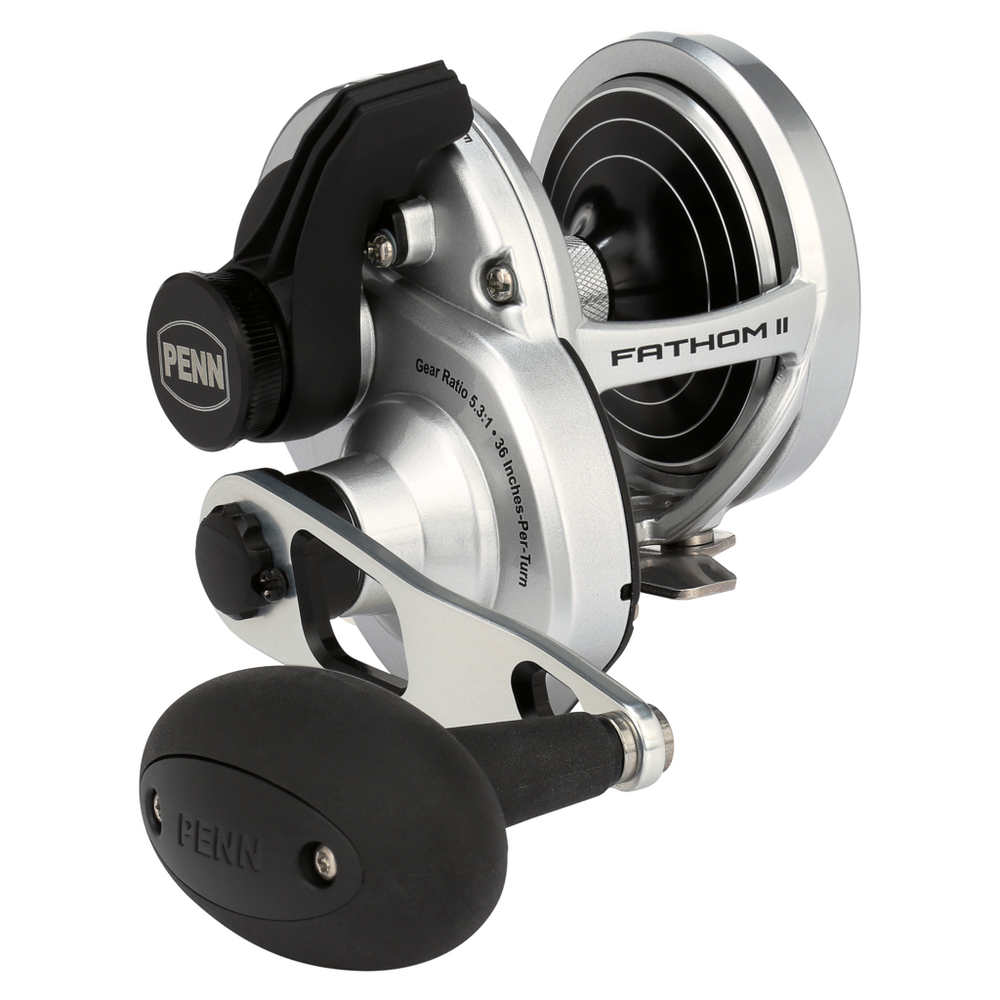 Penn Fathom II Level Wind – Moulinet Multirôle Eau Salée, 4+1 Roulements, 765g, Compteur De Fil, Capacité 425m/0,49mm